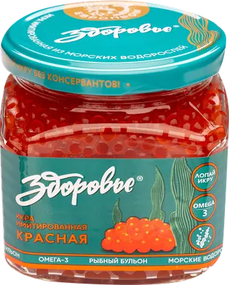Изображение товара Икра Здоровье имитированная красная 420г