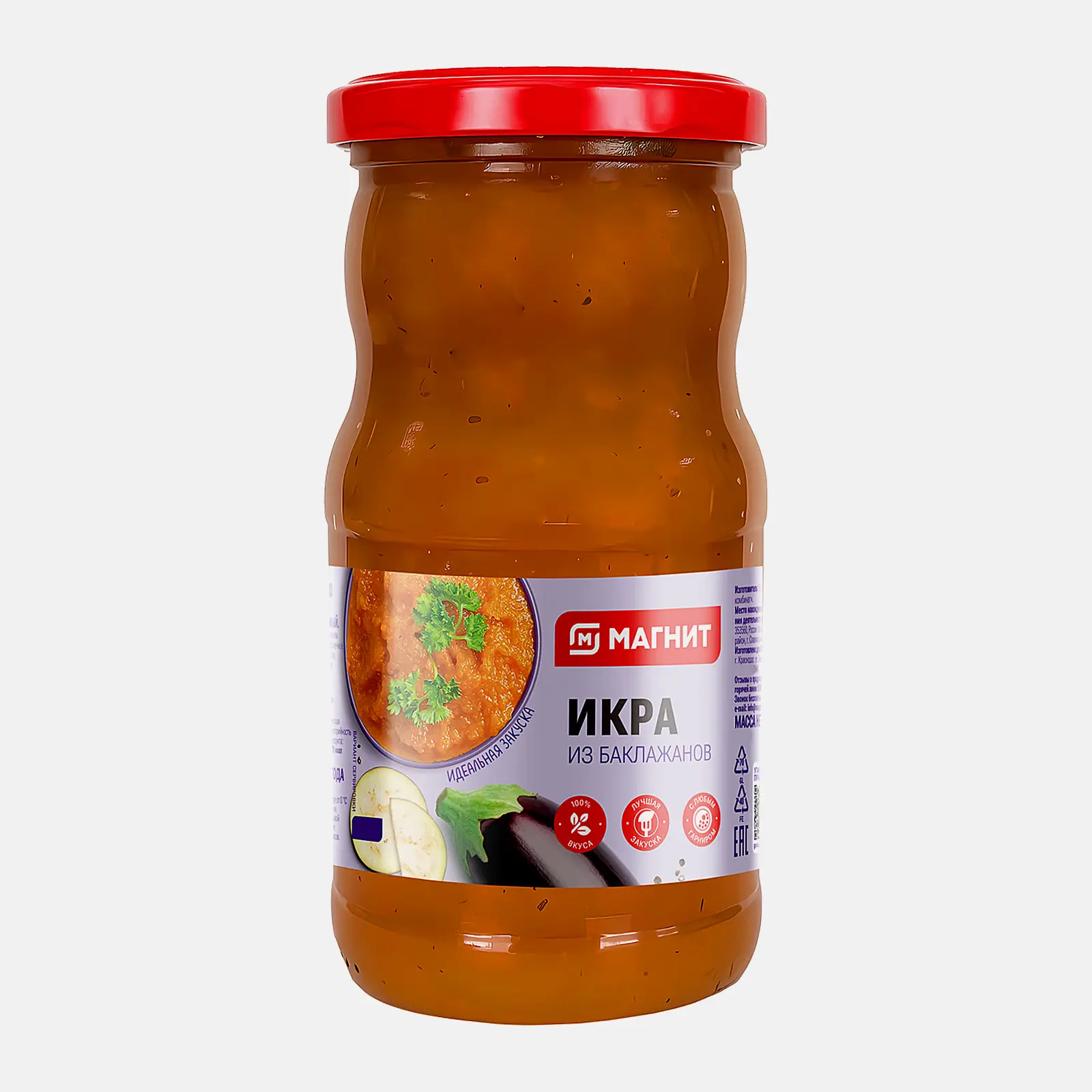 Изображение товара Баклажанная икра Магнит 400г - Вкусная закуска из овощей