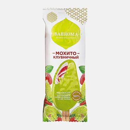 Мороженое молочное клубничный мохито Bahroma 5% 75г