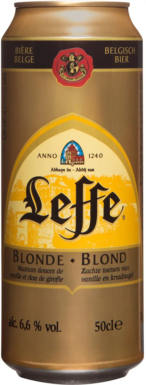 Изображение товара Пиво Leffe Blonde светлое пастеризованное 6.6% 500мл жестяная банка