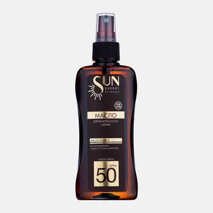 Масло для загара SPF50 с маслом Моной Sun Expert by Krassa 180мл
