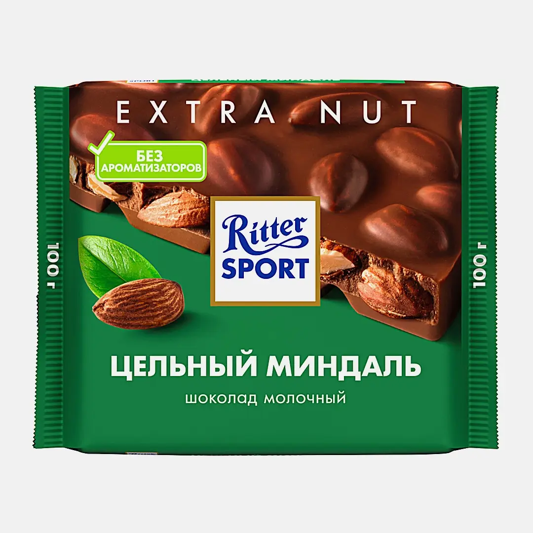 Шоколад Молочный Цельный миндаль Ritter Sport 100г Шоколад Молочный Цельный миндаль Ritter Sport 100г