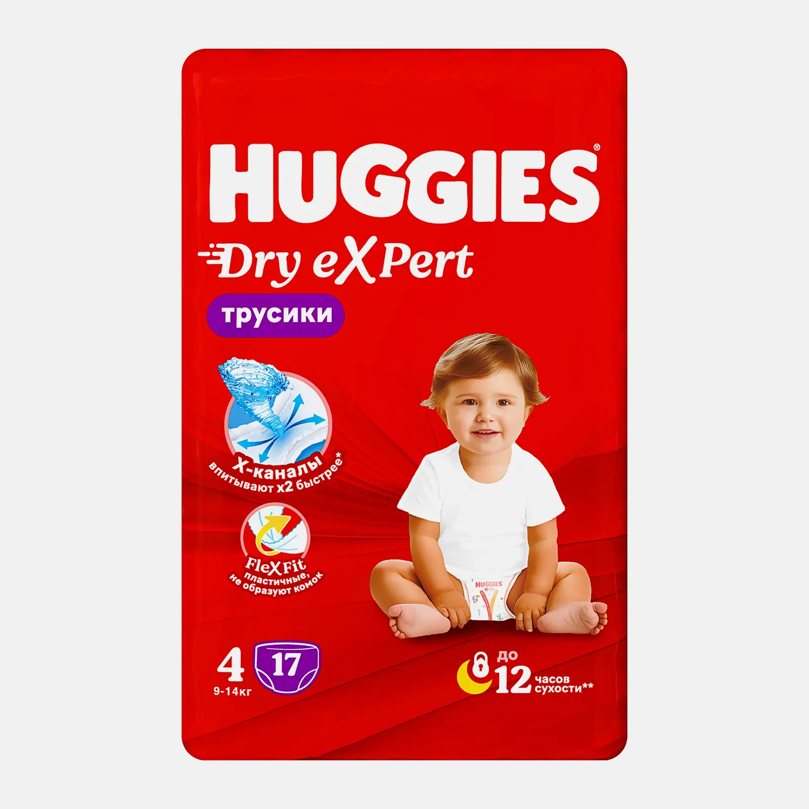 Подгузники-трусики для детей Huggies Dry Expert р.4 9-14кг 17шт