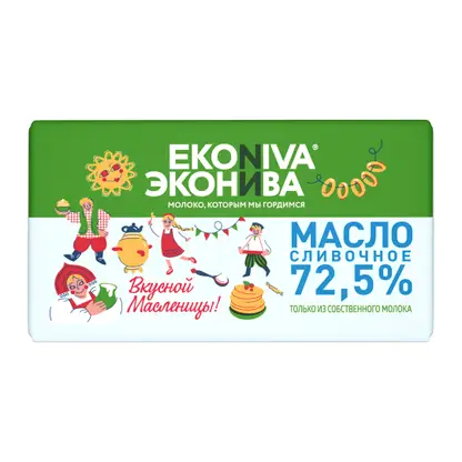Изображение товара Масло сливочное ЭкоНива 72.5% 180г