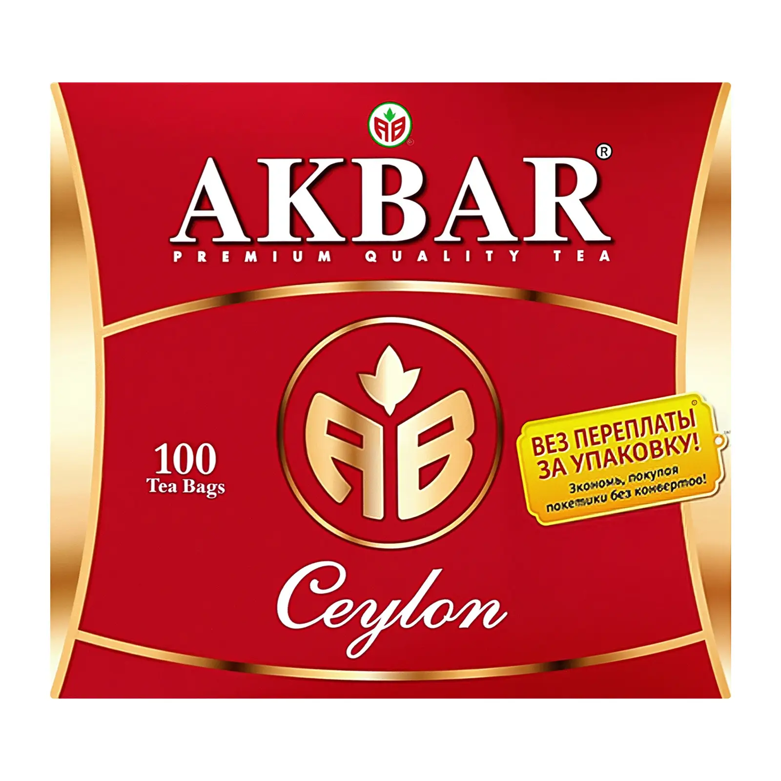 Изображение товара Чай черный Akbar Ceylon 100 пакетиков - натуральный черный чай