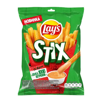 Изображение товара Чипсы Lays Stix Картофельная соломка Соус 1000 островов 50г