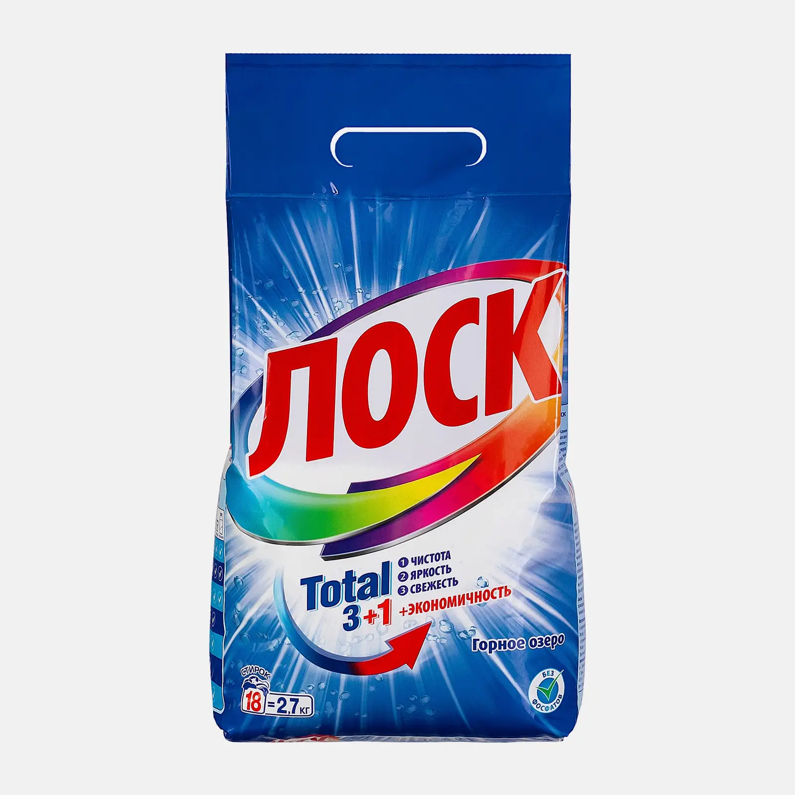 Изображение товара Стиральный порошок Лоск Горное озеро 2.7кг для белого и светлого белья автомат