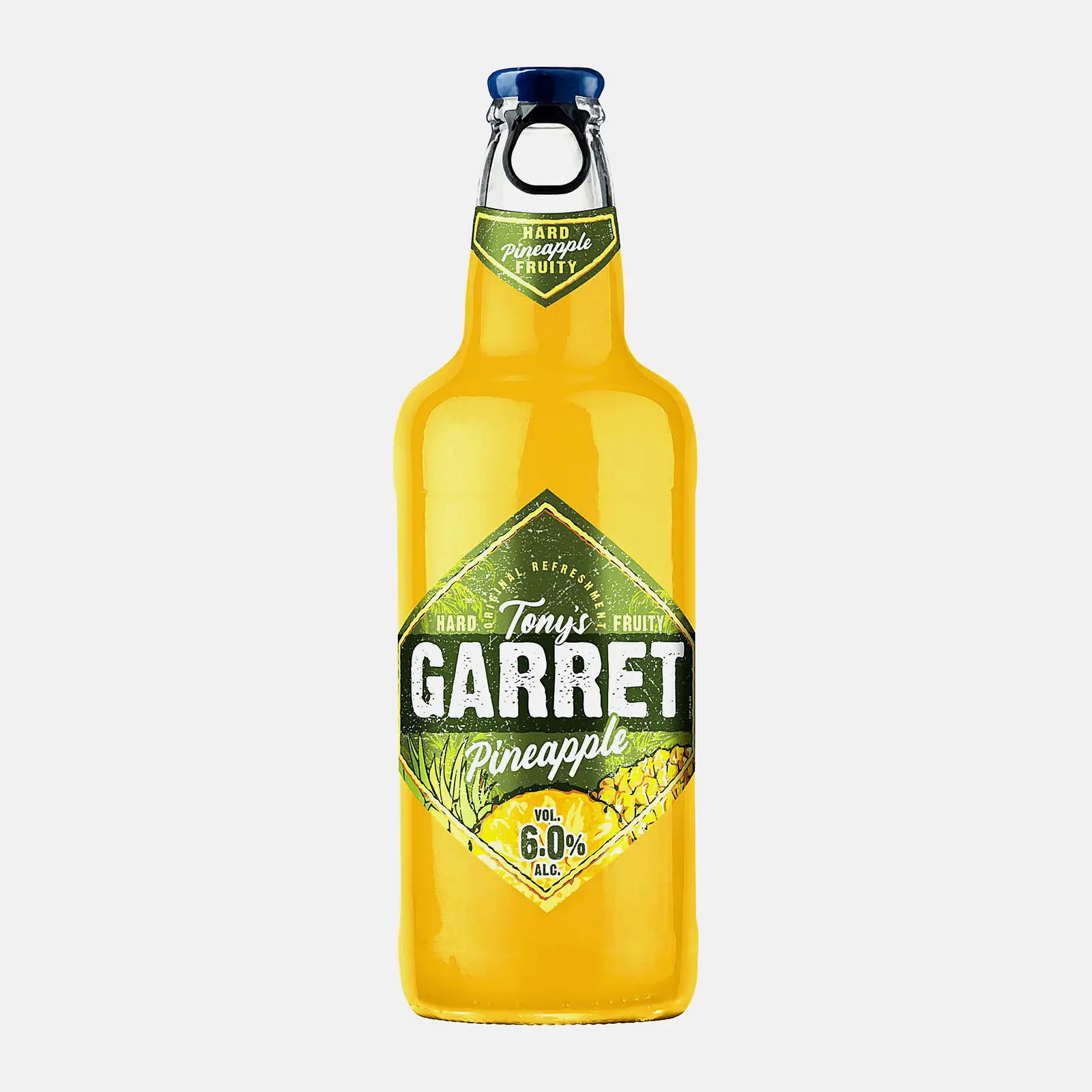Изображение товара Пивной напиток Tonys Garret Hard Pineapple 6% 400мл пастеризованный напиток
