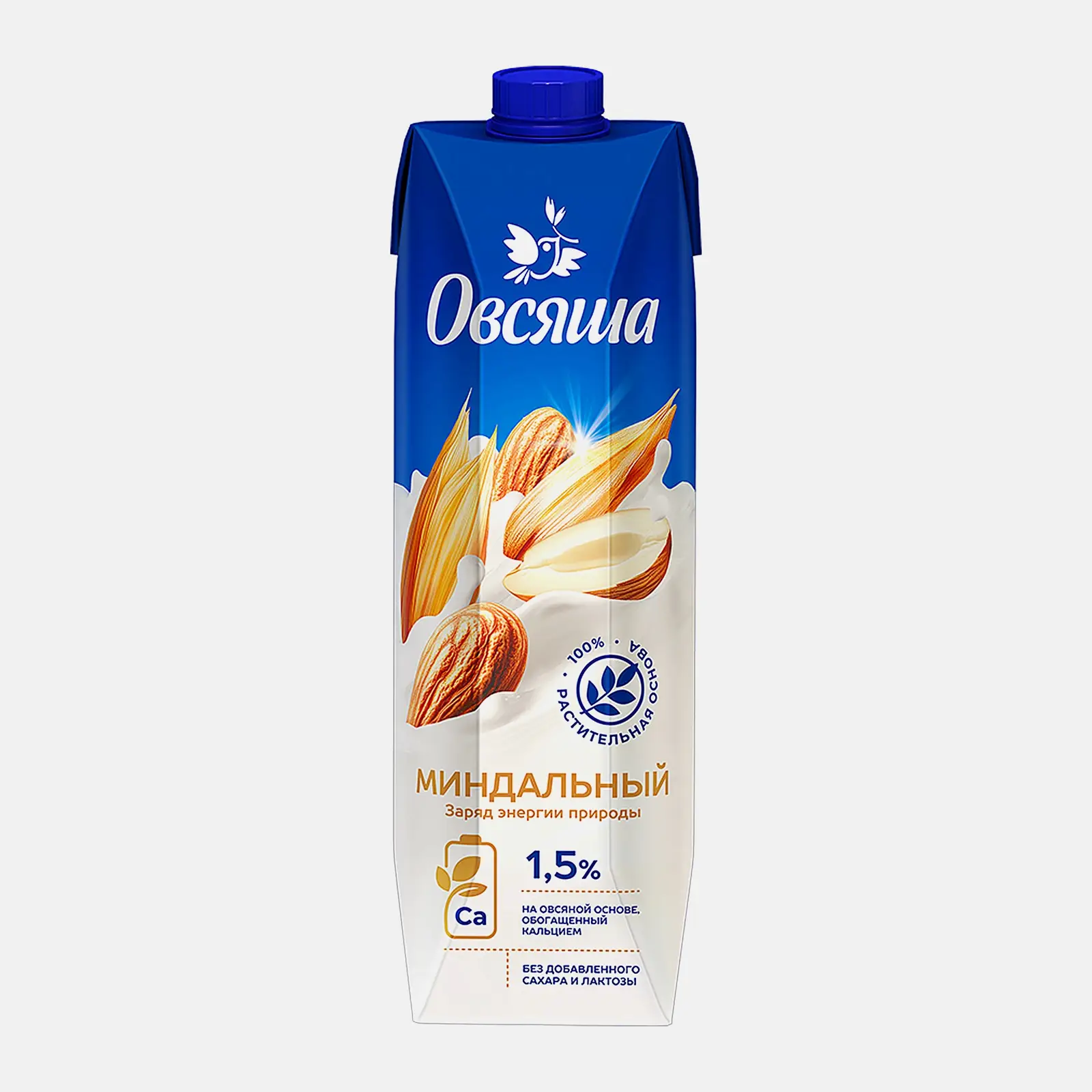Напиток Овсяша миндальный на овсяной основе с кальцием 1.5% 1л