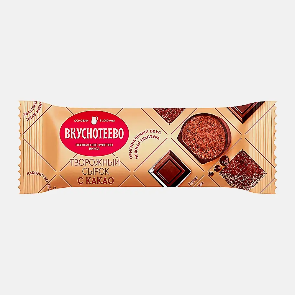 Сырок творожный глазированный с какао Вкуснотеево 23% 40г Сырок творожный глазированный с какао Вкуснотеево 23% 40г