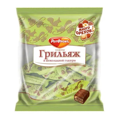 Изображение товара Конфеты Рот фронт Грильяж в шоколаде 200г