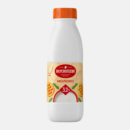 Молоко Вкуснотеево ультрапастеризованное 3.2% 900г