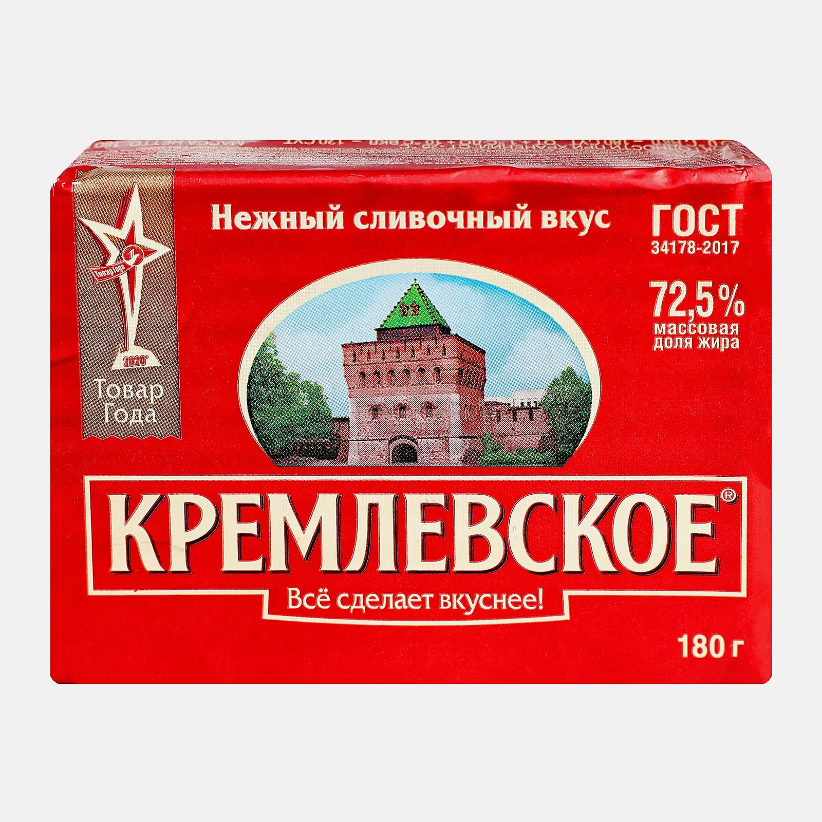 Изображение товара Спред Кремлевское растительно-жировой 72.5% 180г Натуральный сливочный вкус