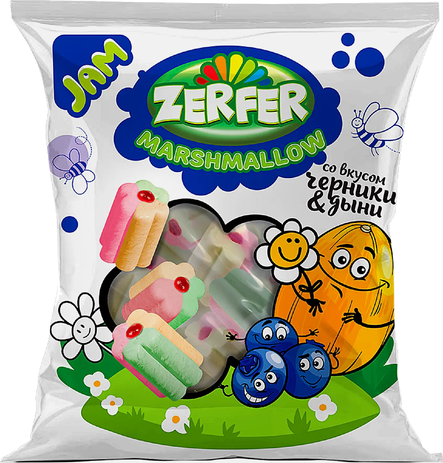 Маршмеллоу со вкусом черники и дыни Zerfer Jam 90г