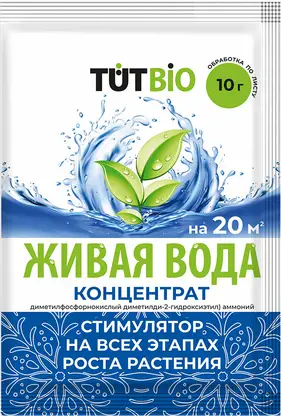 Изображение товара Биостимулятор роста для растений Тут Живая вода концентрат 10г Изображение товара Биостимулятор роста для растений Тут Живая вода концентрат 10г