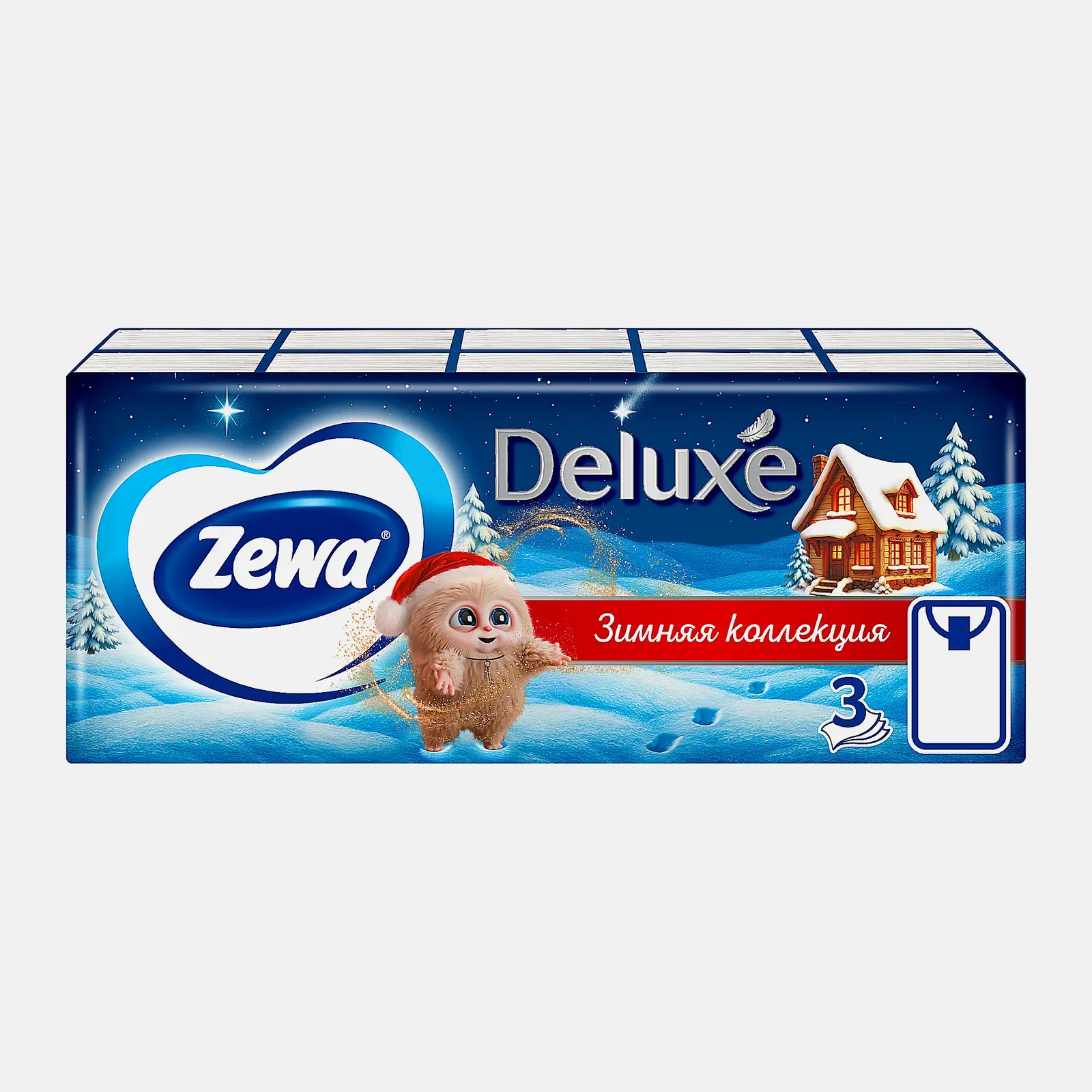 Изображение товара Трехслойные носовые платочки Zewa Deluxe 10*10 штук