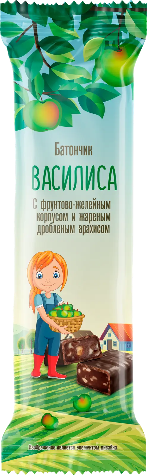 Батончик Кондитер Кубани Василиса с жареным арахисом фруктово-желейный в  глазури 50г - Магнит-Продукты