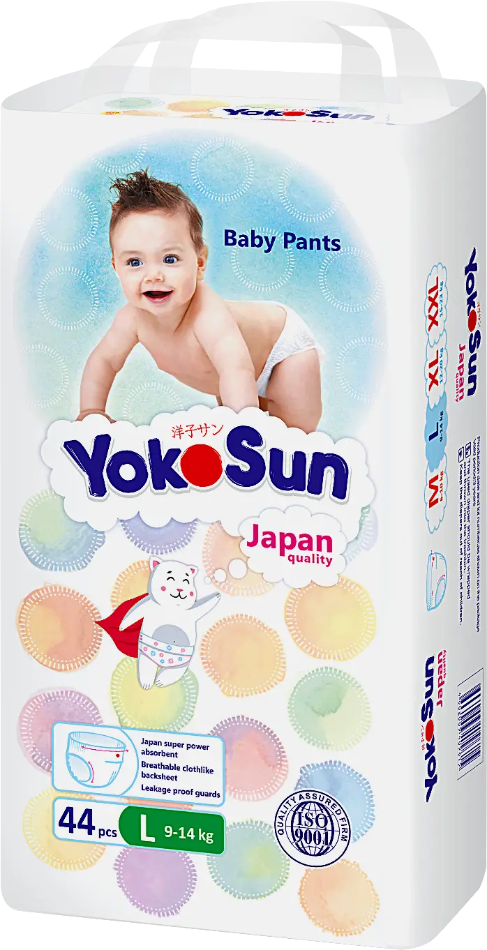 Трусики-подгузники Yokosun р.L 9-14кг 44шт