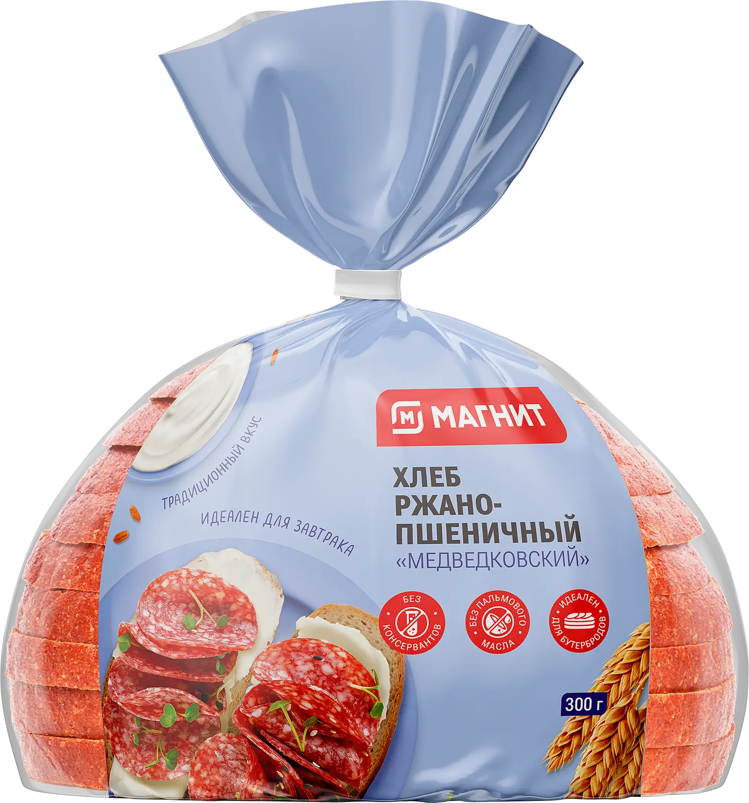 Изображение товара Хлеб Медведковский ржано-пшеничный нарезанный Магнит 300г