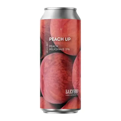Пивной напиток Бакунин Peach up Milkshake IPA нефильтрованный непастеризованный 6.5% 450мл