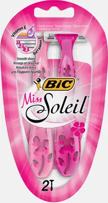 Бритва женская BIC Miss Soleil одноразовая 3 лезвия увлажняющая полоска 2шт