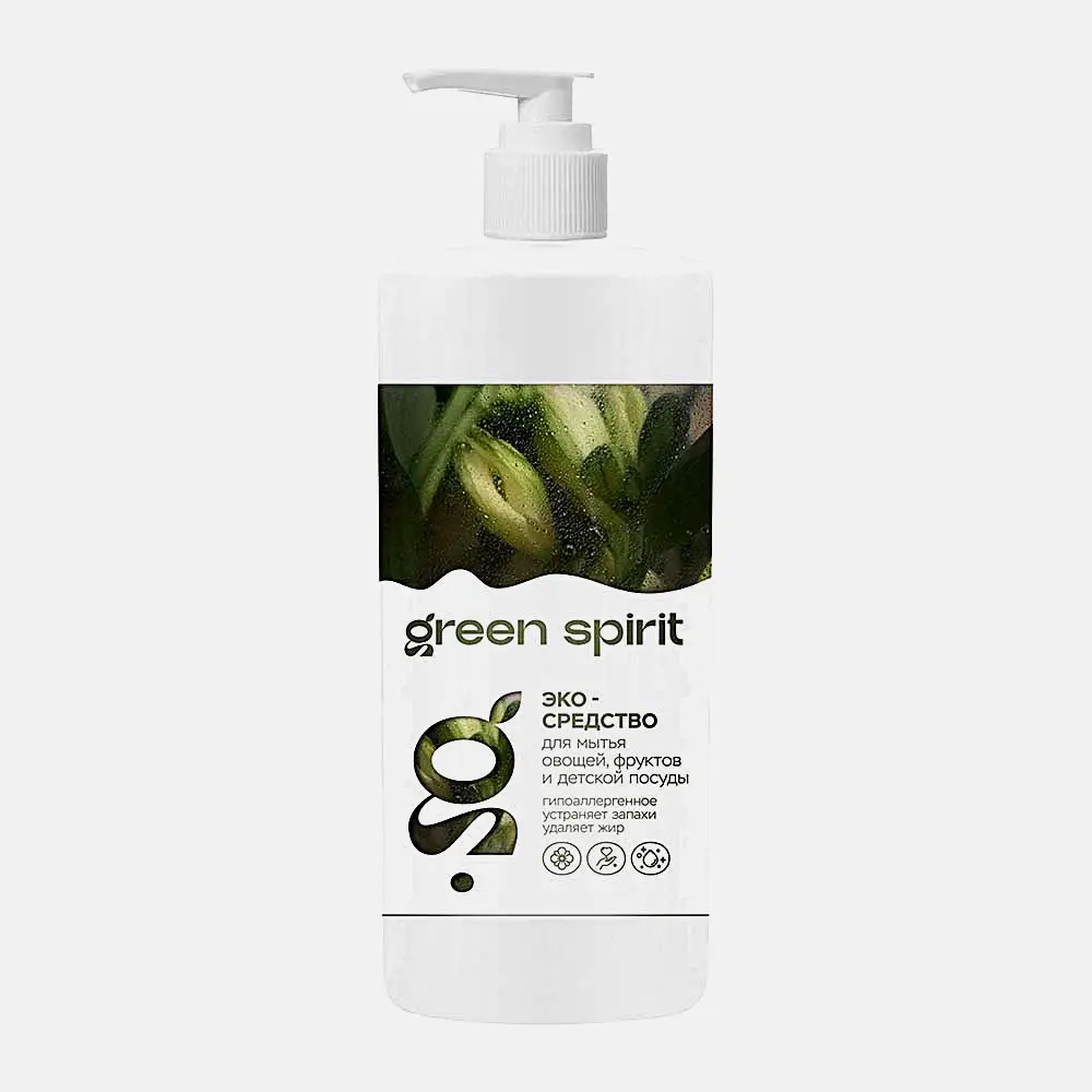 Средство для мытья посуды, фруктов и овощей Green Spirit 1л Средство для мытья посуды, фруктов и овощей Green Spirit 1л