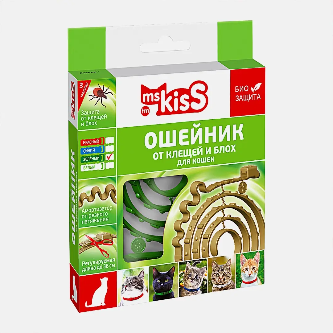 Ошейник для кошек Ms Kiss репеллентный 38см в ассортименте