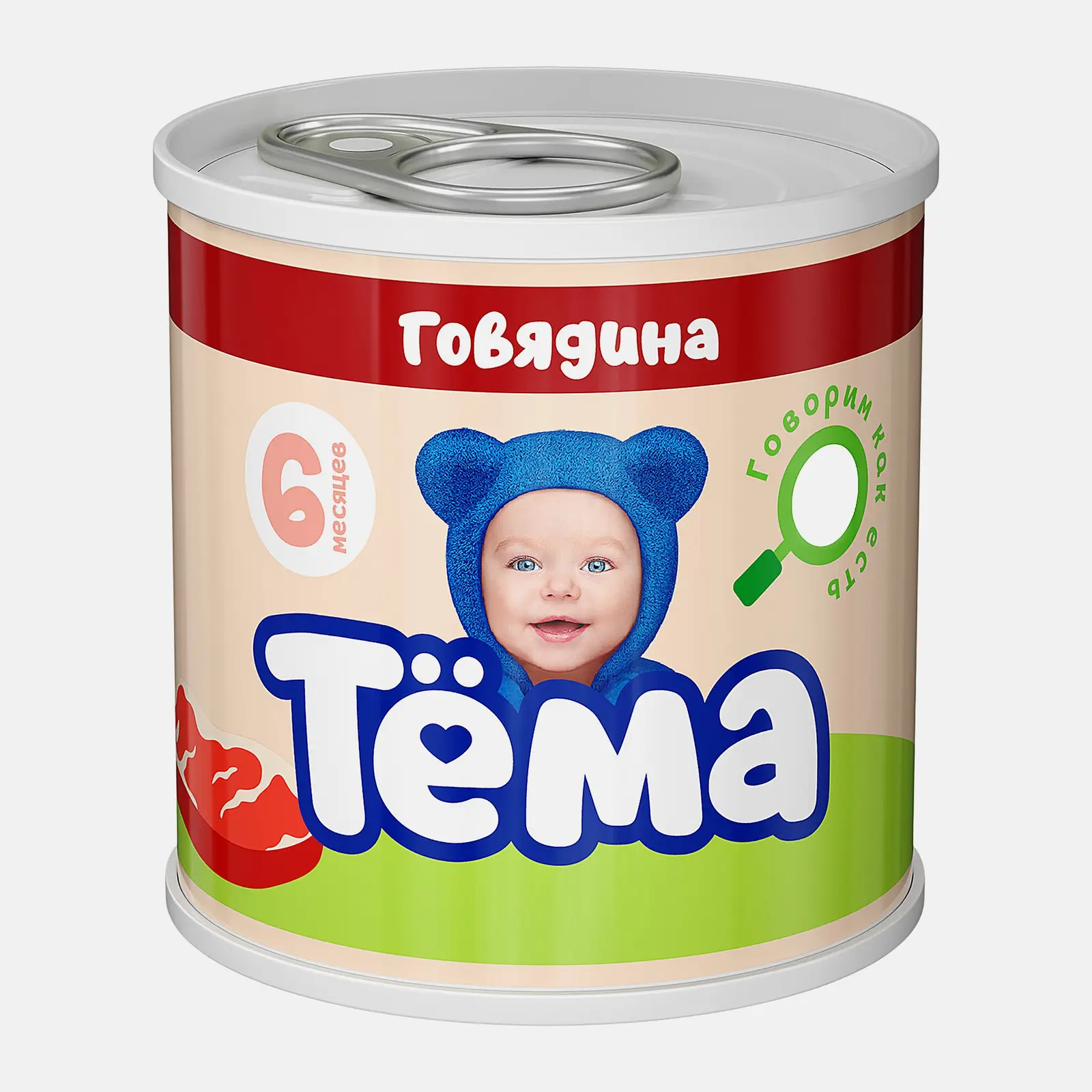 Изображение товара Пюре Тема гомогенизированное Говядина с 6 месяцев 90 г натуральное детское питание