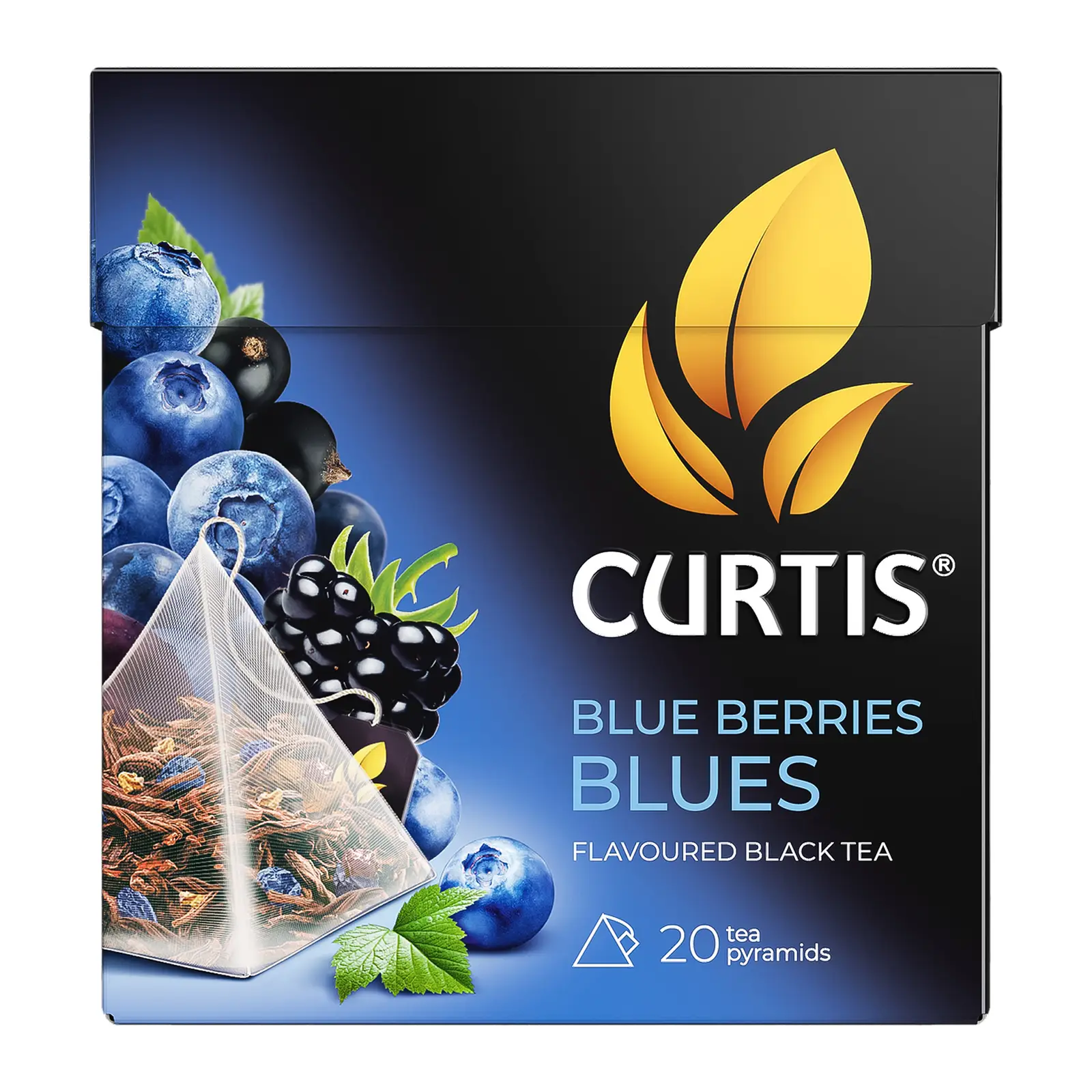 Изображение товара Чай черный Curtis Blue Berries Blues 20 пирамидок натуральный с ягодами и добавками