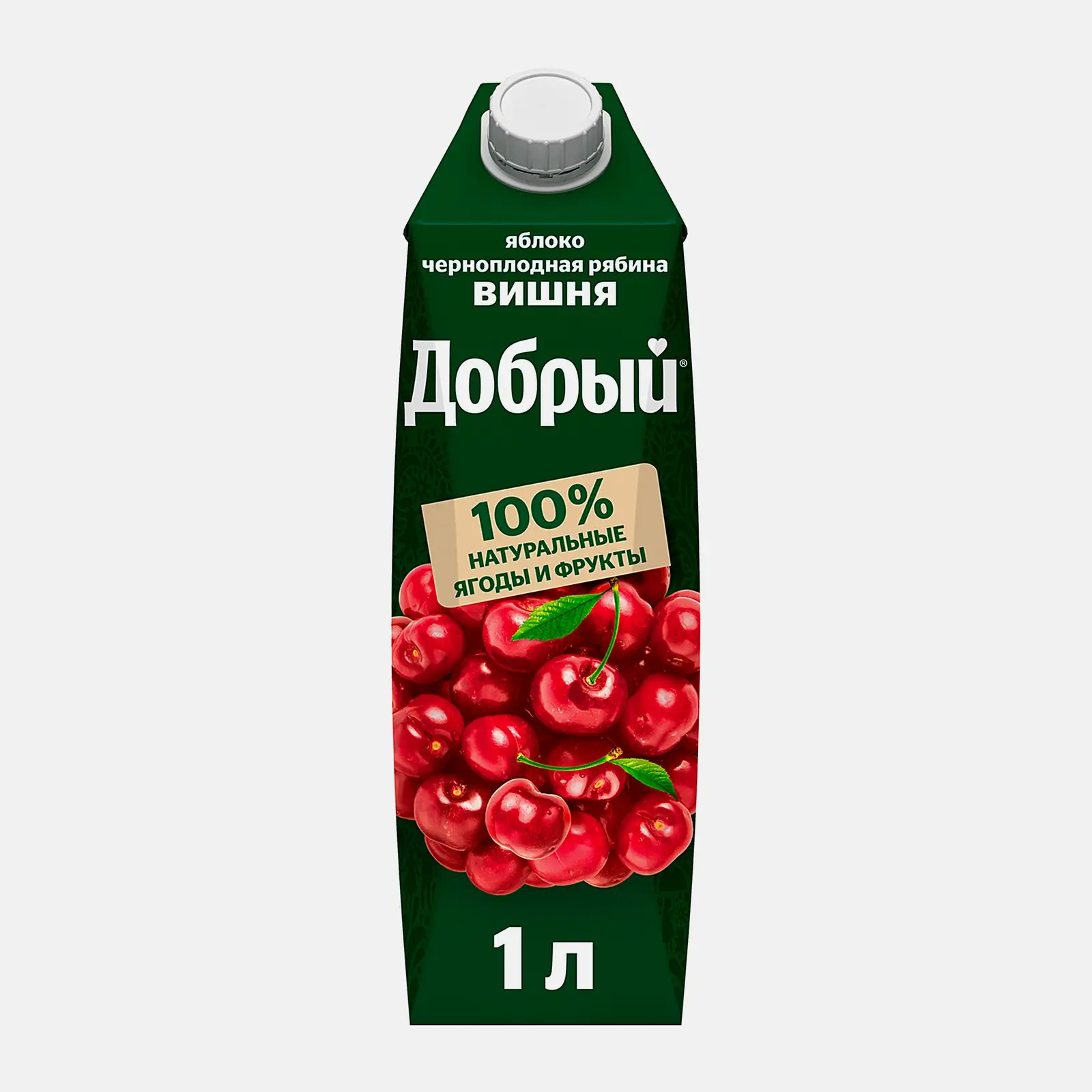 Изображение товара Нектар Добрый Яблоко-рябина-вишня 1л натуральный фруктовый напиток