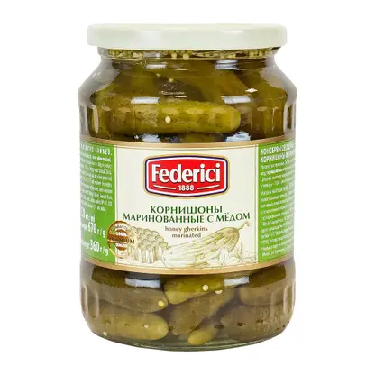 Изображение товара Корнишоны Federici маринованные с мёдом 670г