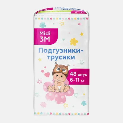 Подгузники-трусики Midi Моя цена 6-11кг 48шт