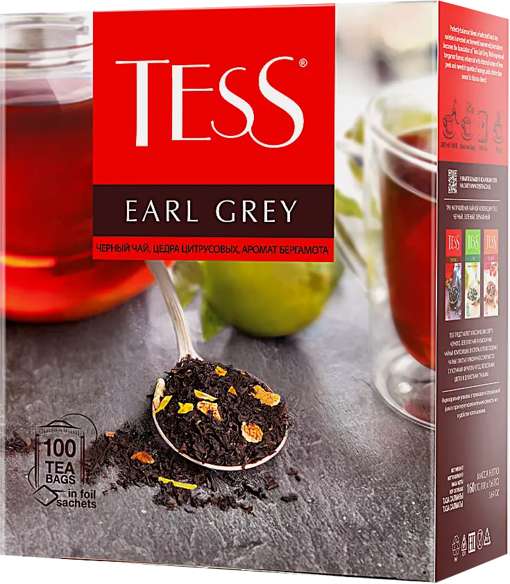 Чай черный Tess Earl Grey с бергамотом 100пак - фото 3 Чай черный Tess Earl Grey с бергамотом 100пак - фото 3