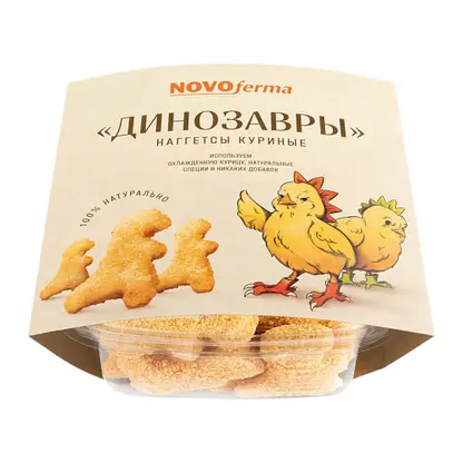 Изображение товара Наггетсы куриные замороженные Динозавры Новоферма 400г