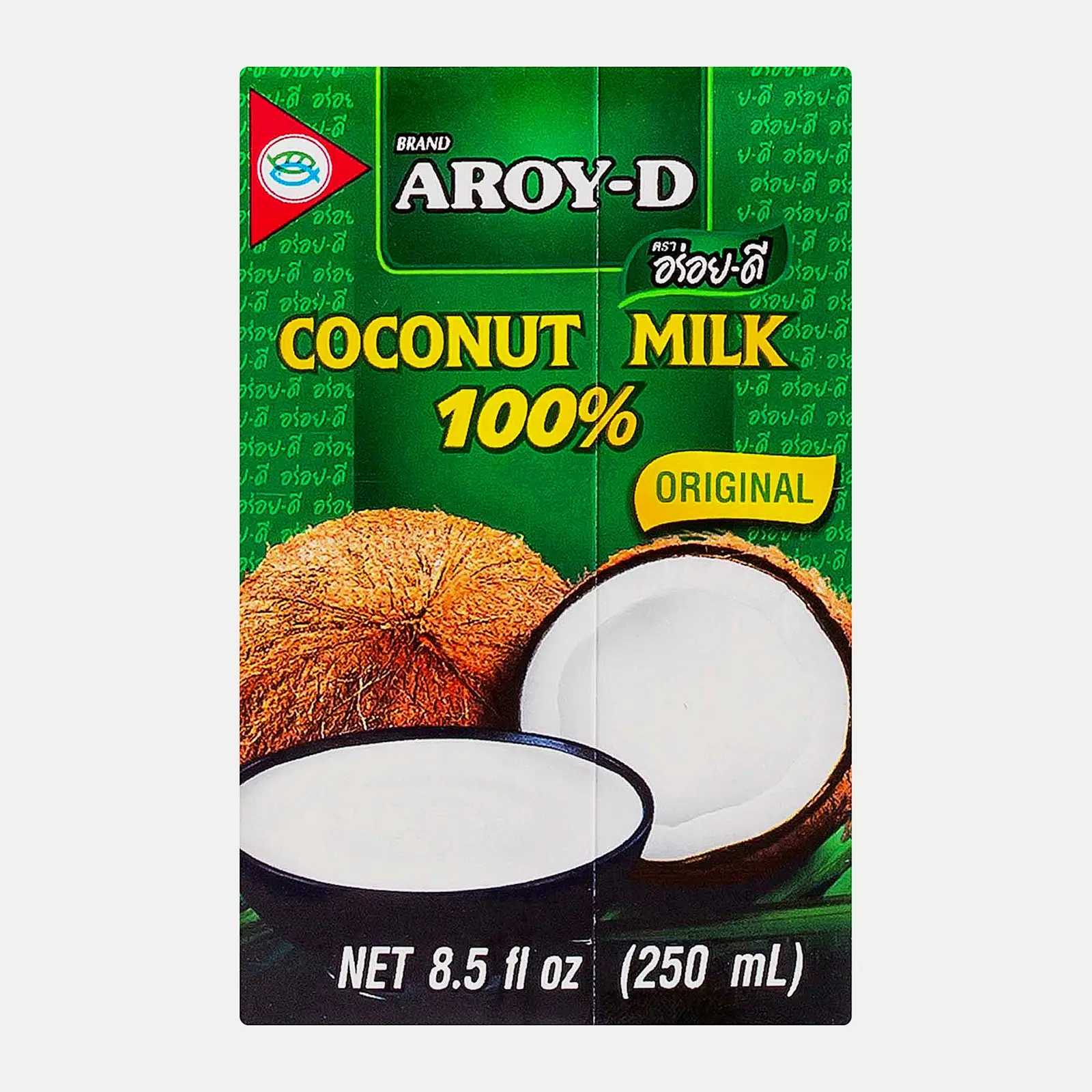 Изображение товара Кокосовое молоко Aroy-D 17-19% 0.25л — натуральный кокосовый напиток без сахара