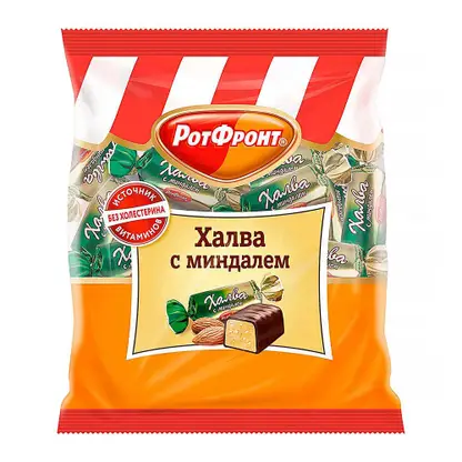 Изображение товара Конфеты Рот Фронт Халва с миндалем 250г натуральный вкус ароматная и вкусная