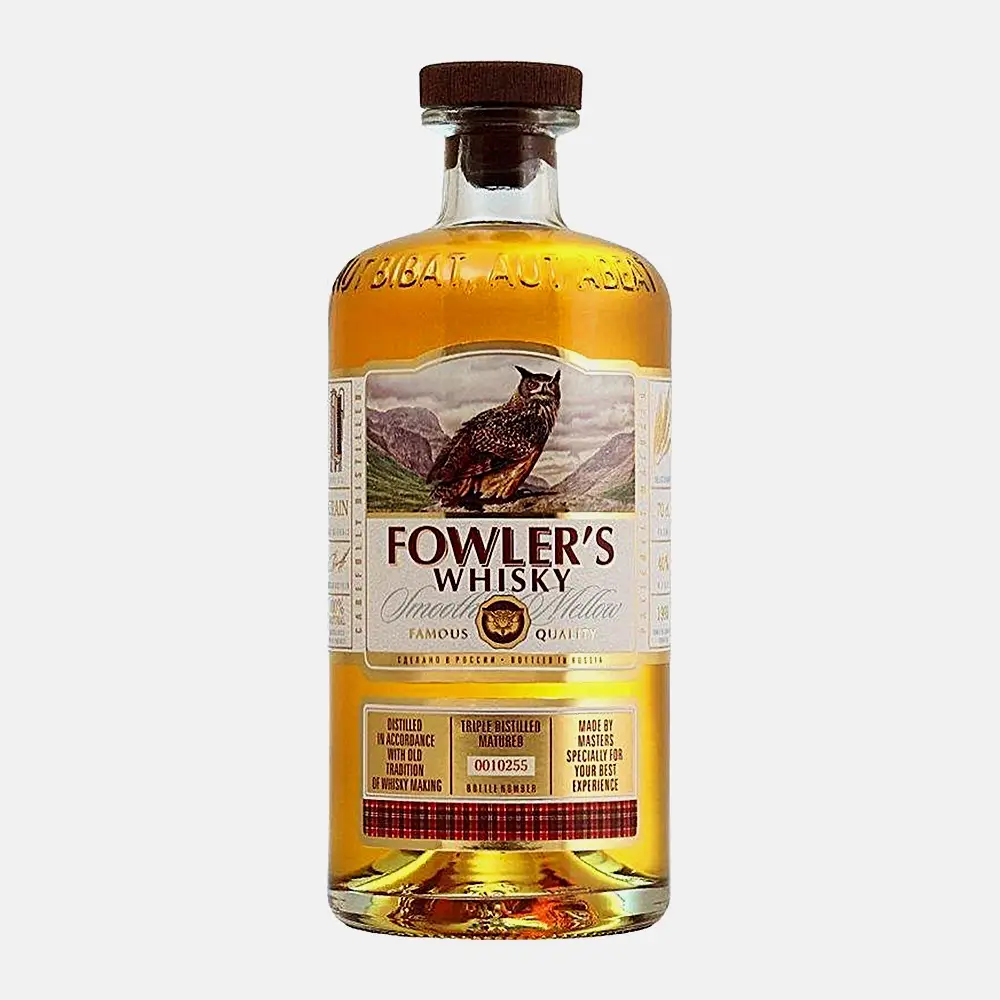 Изображение товара Зерновой виски Fowlers 40% 700мл - российский классику с выдержкой Изображение товара Зерновой виски Fowlers 40% 700мл - российский классику с выдержкой