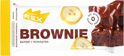 Изображение товара Пирожное Protein Rex Банановое с коллагеном 50 г полезный десерт