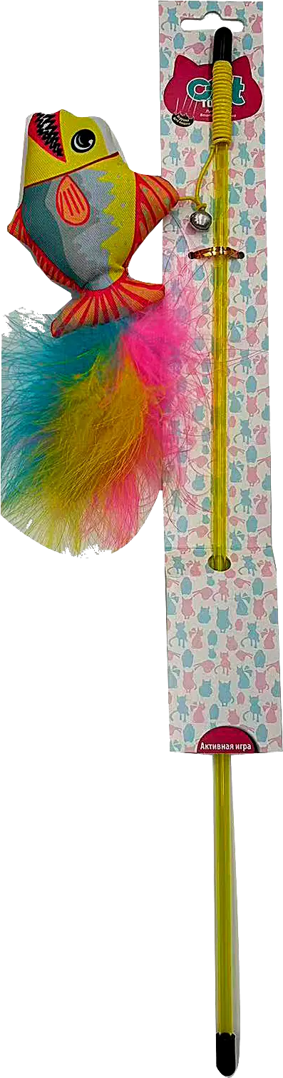 Изображение товара Удочка-дразнилка Рыбки для кошек - игрушка для активных игр