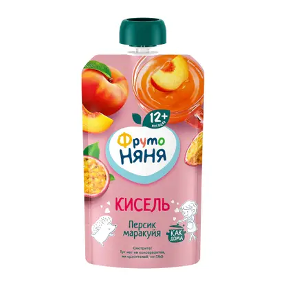 Изображение товара Кисель Фрутоняня Персик-маракуйя 130 г натуральный для детей с 12 месяцев