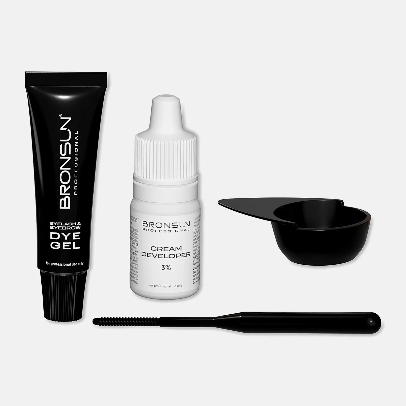 Набор для домашнего окрашивания бровей Bronsun цвет Черный №1 33г