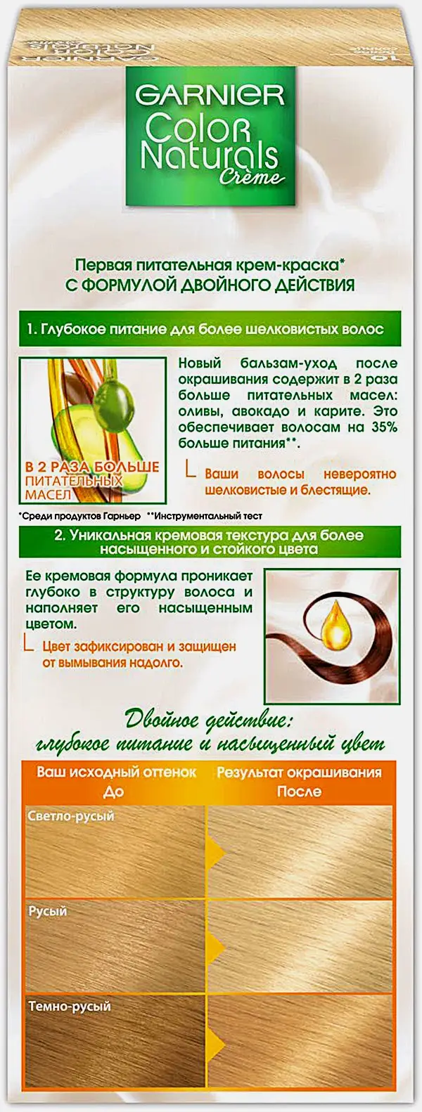 Стойкая крем-краска для волос Garnier Color Naturals Питательная оттенок 10 Белое солнце