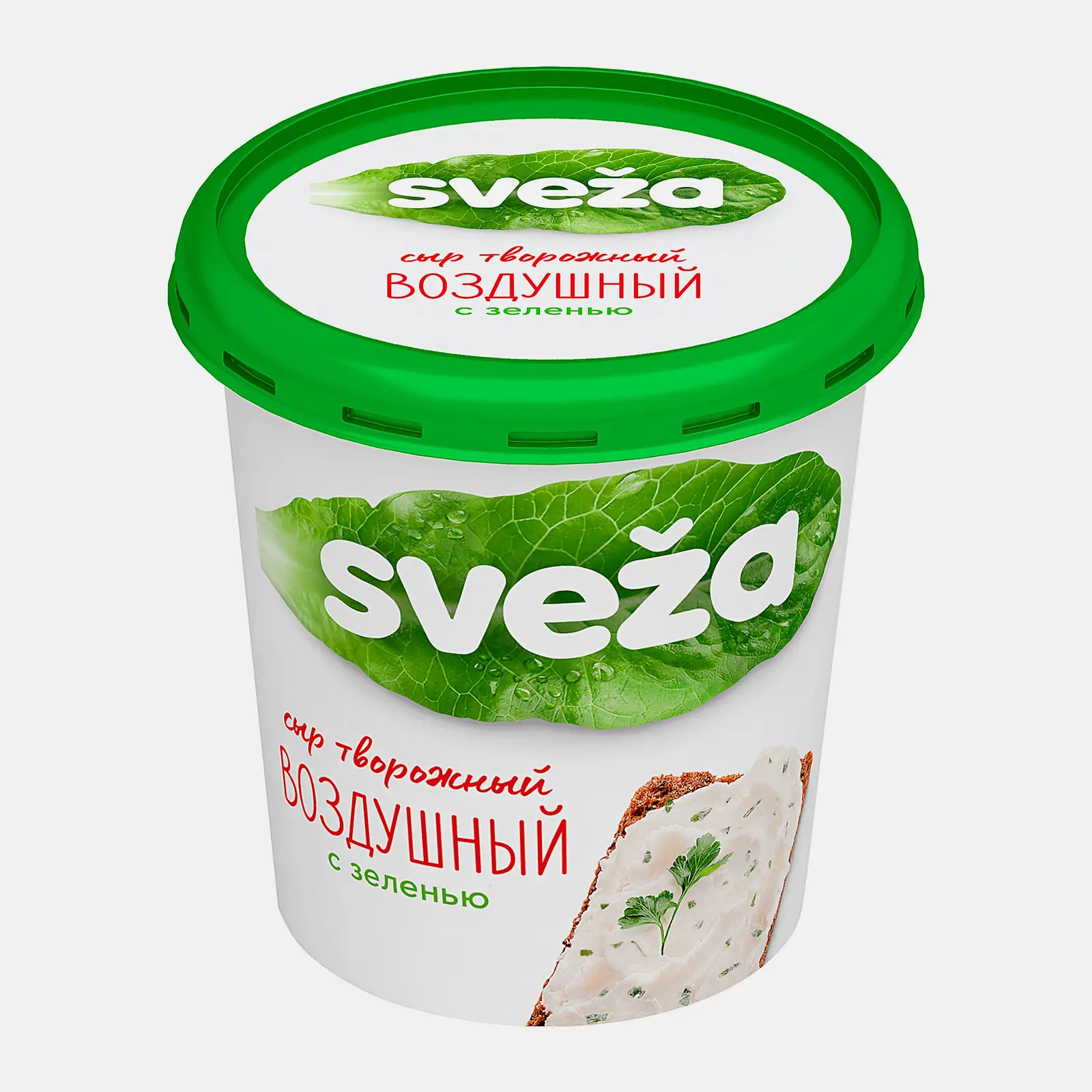 Изображение товара Сыр творожный Sveza с зеленью 60%, 150г Натуральный кисломолочный продукт