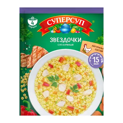 Изображение товара Суп куриный Суперсуп Звездочки 70г
