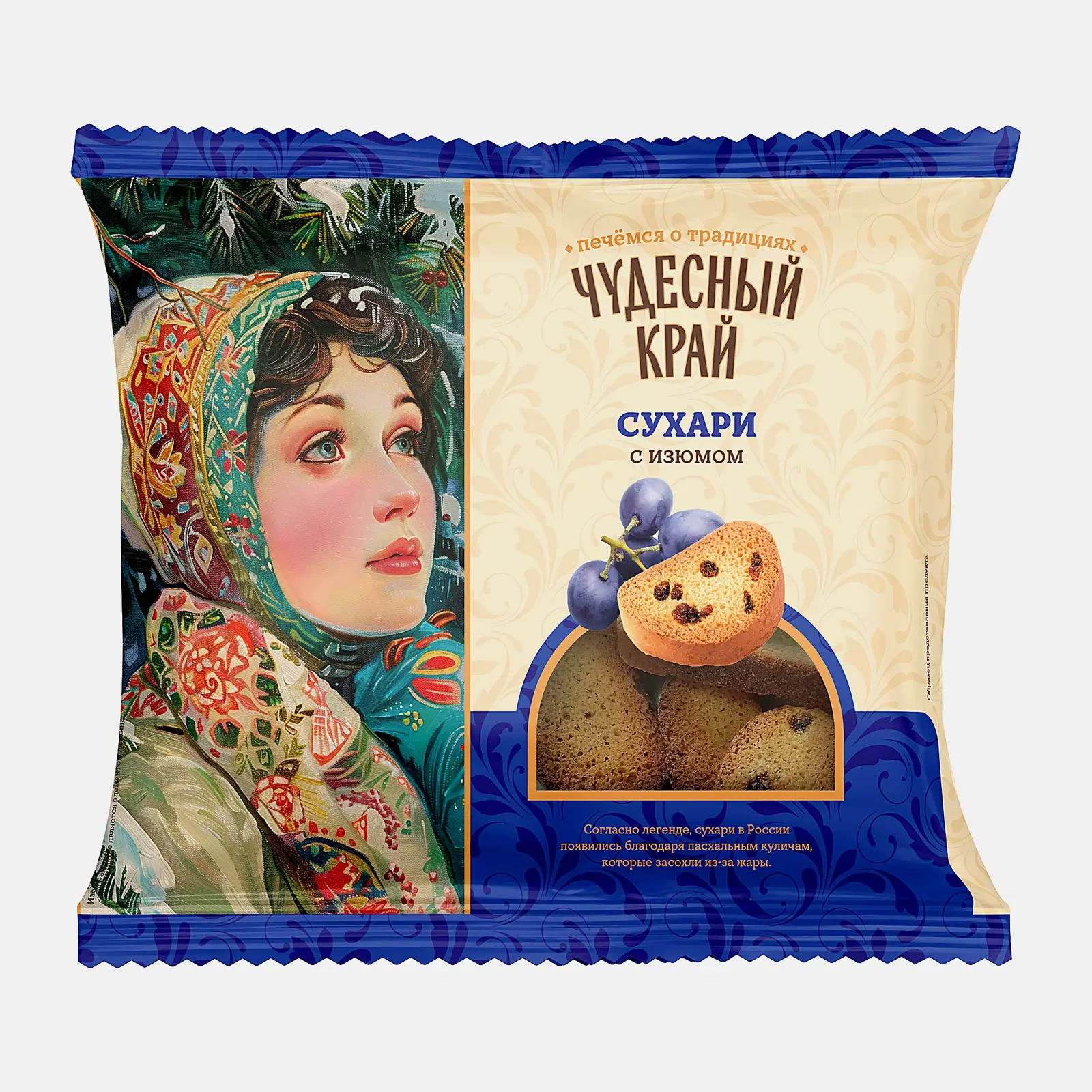 Изображение товара Сухари с изюмом Чудесный край 300г - ароматные хрустящие сладости