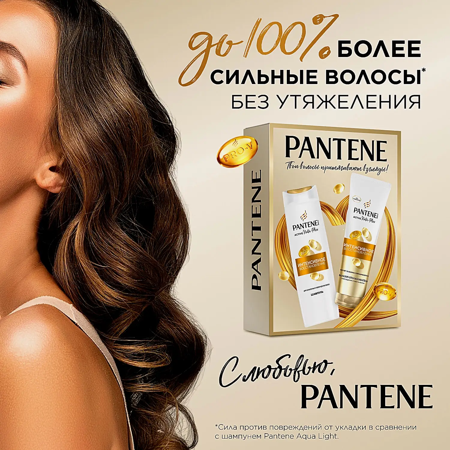 Подарочный набор для волос Густые и крепкие/Интенсивное восстановление Pantene Шампунь 250мл + Бальзам 200мл в ассортименте