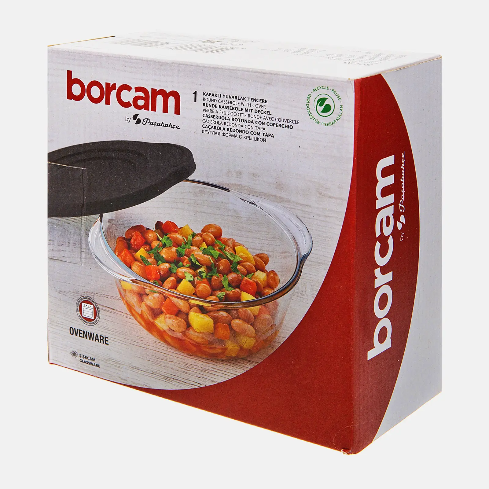 Кастрюля для запекания c пластиковой крышкой 840мл Borcam - фото 3