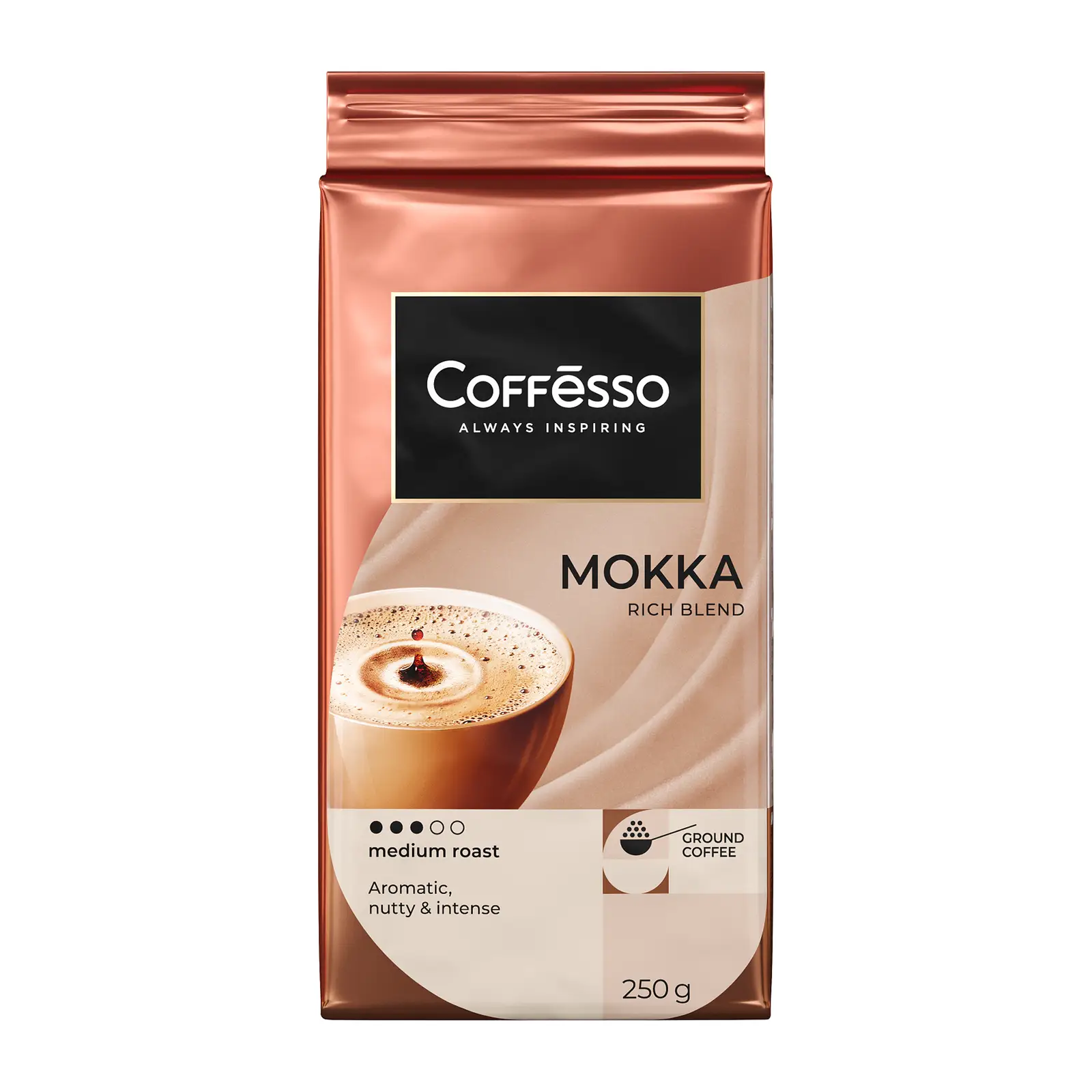 Изображение товара Кофе молотый Coffesso Mokka 250г с насыщенным вкусом