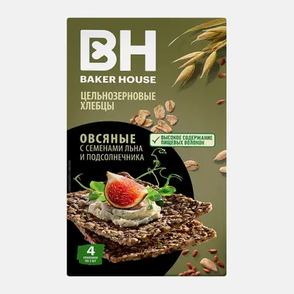 Хлебцы Baker House цельнозерновые Скандинавские овсяные 180г