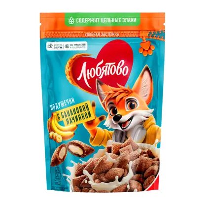 Изображение товара Подушечки Любятово с банановой начинкой 220г